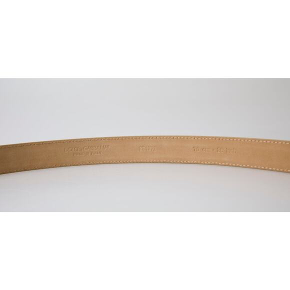 Dolce & Gabbana Gold Leather DG Crystal Buckle Cintura Belt main image 5